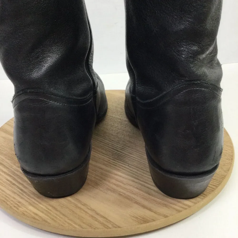 Nocona Mens Leather Western Cowboy Boots Pull-On Mid-Calf Black Size 12D